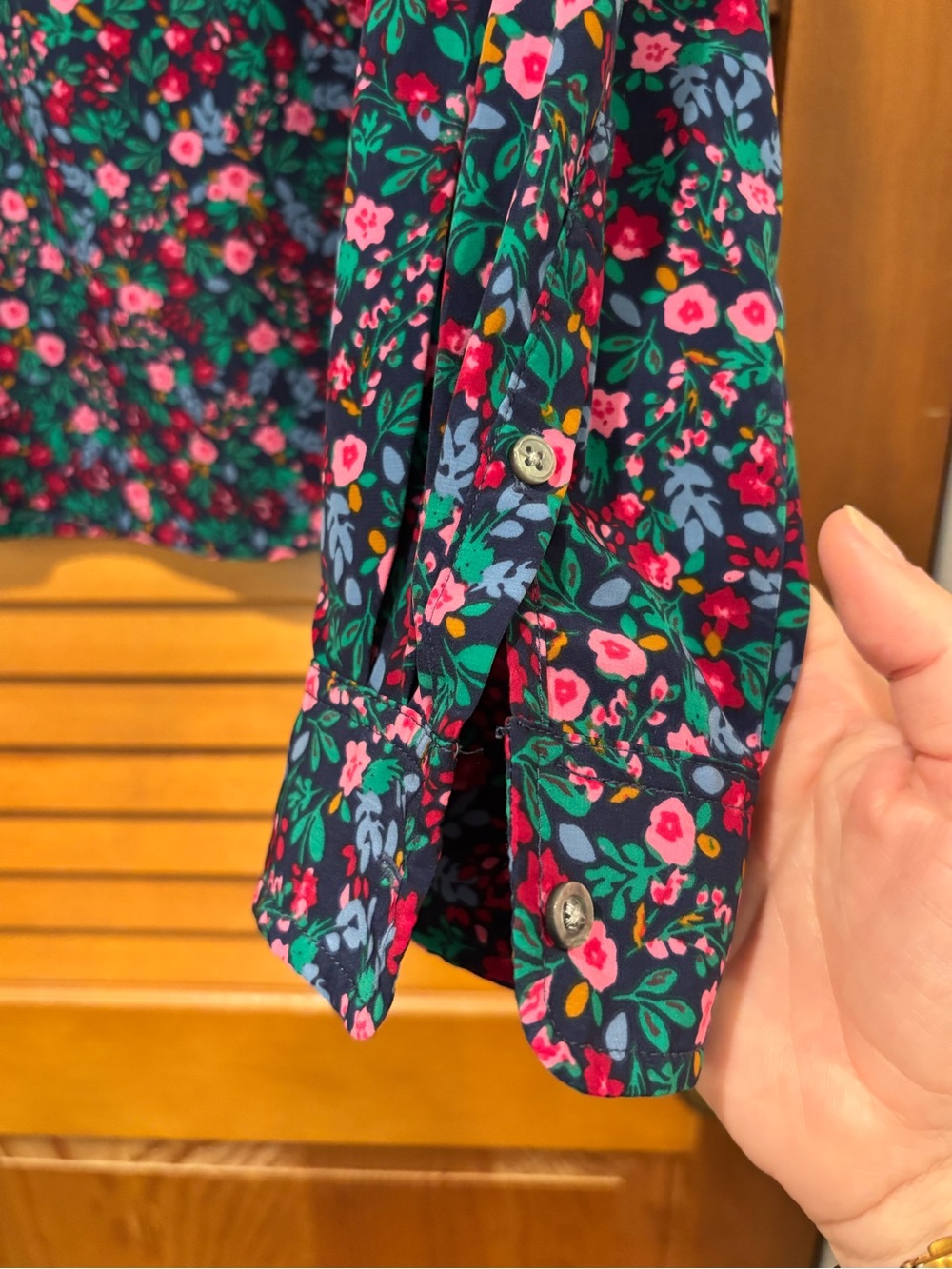 J. Crew Floral V-Neck Long-Sleeve Blouse - Picture 3 of 5